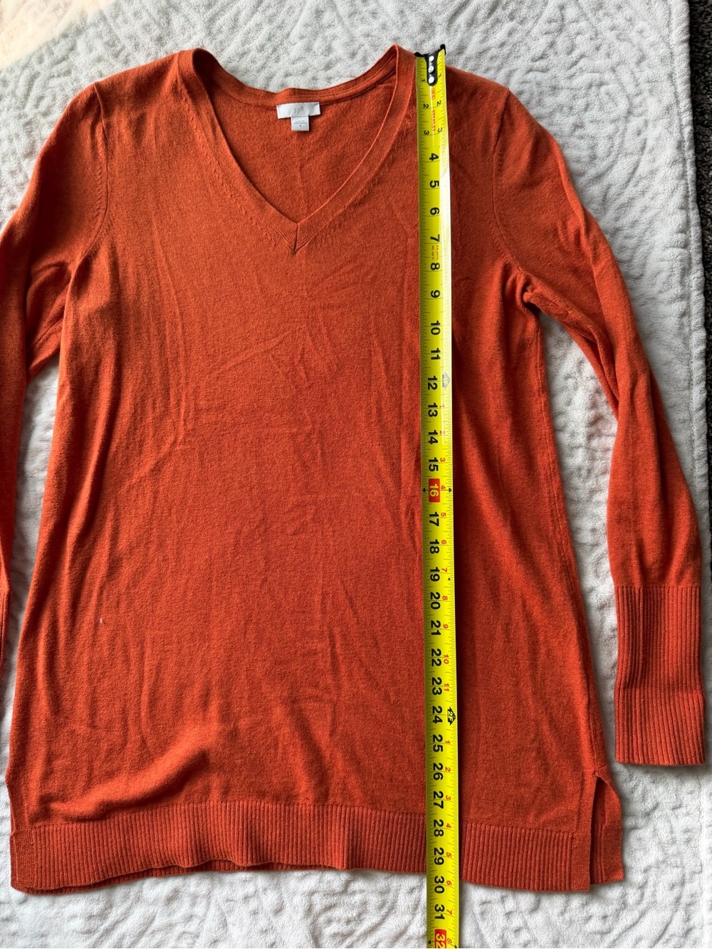 J.Jill Burnt Orange V-Neck Lightweight Knit Sweater Women’s Small Long Sleeve - Picture 5 of 8